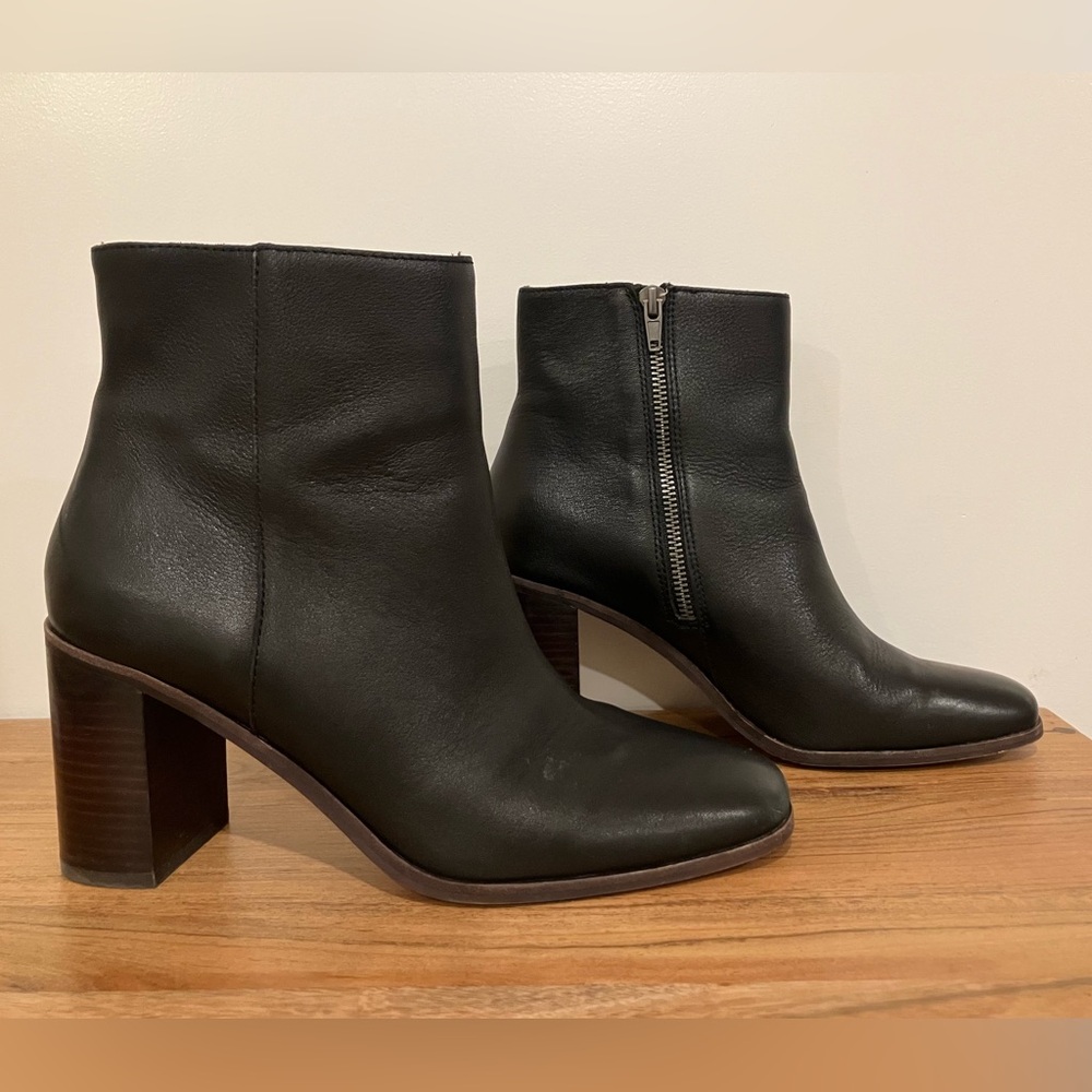Madewell The Greer Leather Ankle Boots Black Size 8.5 - Picture 2 of 8